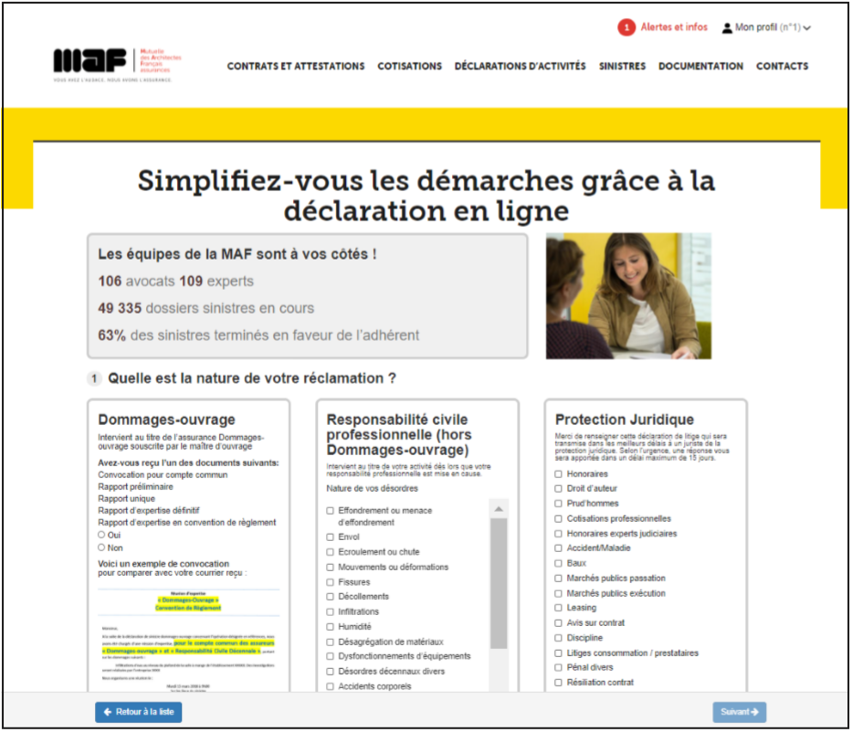 Déclaration de sinistre en ligne 